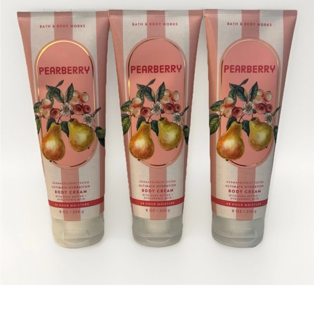 Bath & Body Works Pearberry Body Cream 8 oz, Set of 3, Brand New